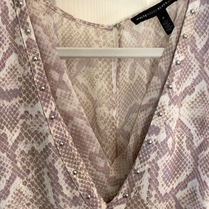 Chiffon animal print sundress with silver accents